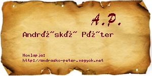 Andráskó Péter névjegykártya