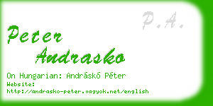 peter andrasko business card