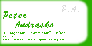 peter andrasko business card